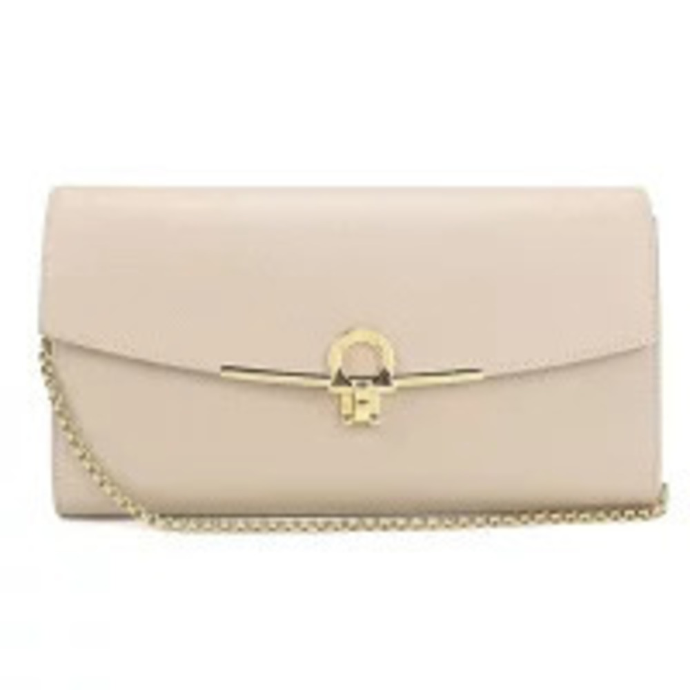 Salvatore Ferragamo Shoulder Bag Gancini Chain Beige Cream Crossbody